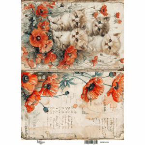 Ριζόχαρτο Maja’s Memories, 22.5x32cm, Γατάκια και Παπαρούνες, MDRA4356