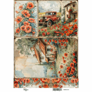 Ριζόχαρτο Maja’s Memories, 22.5x32cm, Φάρμα με Παπαρούνες, MDRA4358