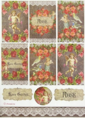 Ριζόχαρτο ντεκουπάζ Stamperia 21x29cm A4, Angel Gardens, DFSA4085