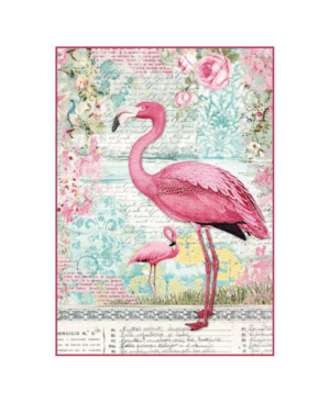 Ριζόχαρτο ντεκουπάζ Stamperia 21x29cm A4,  Φλαμίνγκο , DFSA4273