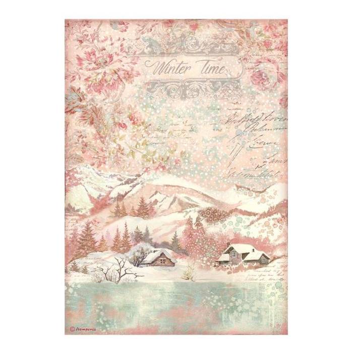 Ριζόχαρτο ντεκουπάζ Stamperia 21x29cm A4, Romantic Winter, DFSA4726 1 Ριζόχαρτο ντεκουπάζ Stamperia 21x29cm A4, Romantic Winter, DFSA4726