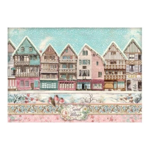Ριζόχαρτο ντεκουπάζ Stamperia 21x29cm A4, Sweet Winter Village, DFSA4728