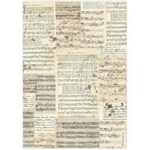 Ριζόχαρτο ντεκουπάζ Stamperia 21x29cm A4, Music, DFSA4915 1 Ριζόχαρτο ντεκουπάζ Stamperia 21x29cm A4, Music, DFSA4915
