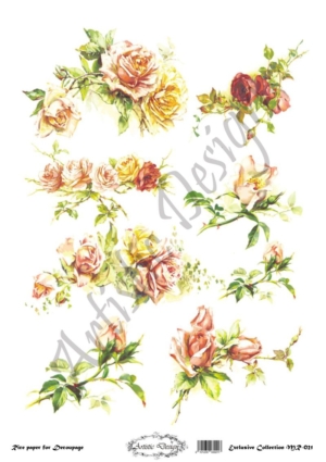 Ριζόχαρτο Artistic Design για Decoupage 30x40cm, Mπουκετάκια λουλουδιών