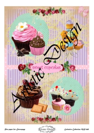 Ριζόχαρτο Artistic Design για Decoupage 30x40cm, Cup cakes