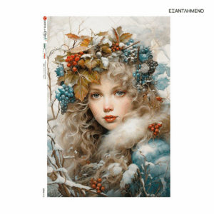 Ριζόχαρτο για Decoupage 30x42cm, Πορτρέτο στα χιόνια SCENE_0159