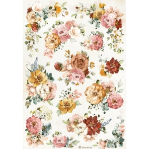 Ριζόχαρτο ντεκουπάζ Stamperia 21x29cm A4, GARDEN OF PROMISES FLOWERS TEXTURE DFSA4692