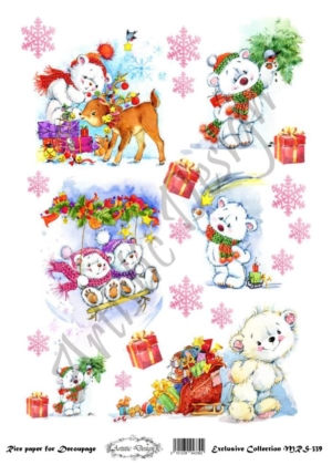 Ριζόχαρτο ντεκουπάζ  21x29cm A4, Χριστουγεννιάτικο