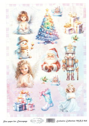 Ριζόχαρτο ντεκουπάζ  21x29cm A4, Χριστουγεννιάτικο