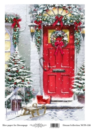 Ριζόχαρτο ντεκουπάζ  21x29cm A4, Χριστουγεννιάτικο