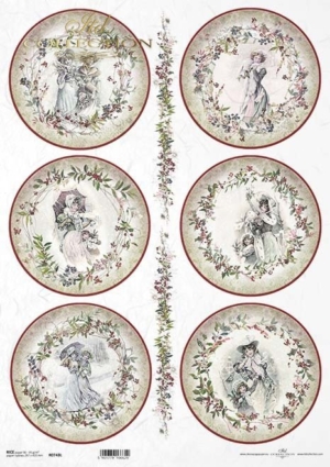 Ριζόχαρτο για Decoupage 30x42cm, Victorian Christmas, women, vintage