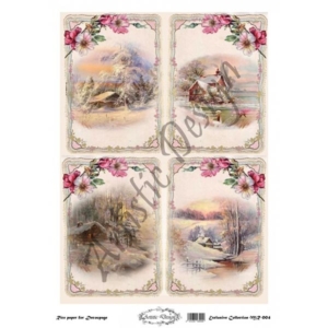 Ριζόχαρτο Artistic Design για Decoupage 30x40cm, χιονάνθρωπος και Άγιος Βασίλης (Αντιγραφή)