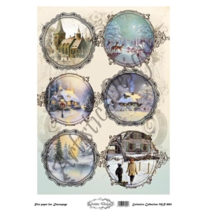 Ριζόχαρτο Artistic Design για Decoupage 30x42cm, Χειμωνιάτικα τοπία