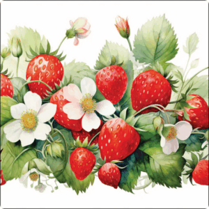 Χαρτοπετσέτα για decoupage, 1τεμ, Ζουμερές φράουλες 13320370